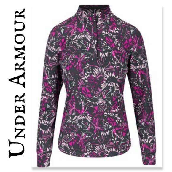 NWT Under Armour Zinger Wild Fields Print 1/4 Zip Outerwear Pullover Golf - Picture 1 of 7